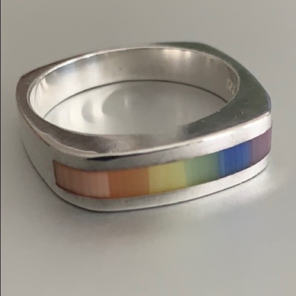 925 Sterling Ring with Rainbow Stones